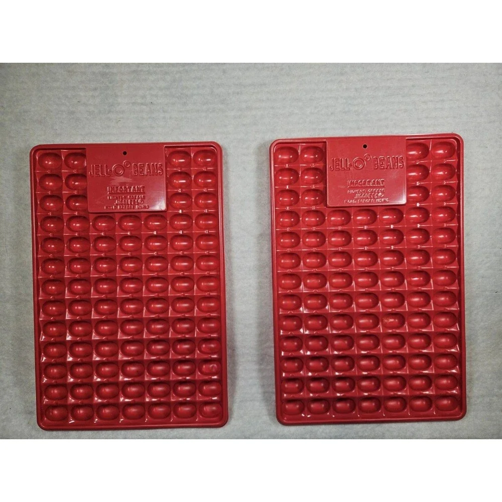 Vintage Jell-O Jelly Beans Jello Molds Easter Jiggler Shooter Mold Tray Lot of 2